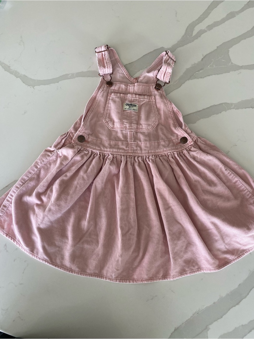 OshKosh B'gosh y2k Pink vestbak Corduroy Overall Jumper Dress Girls 5T